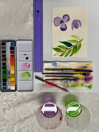 Watercolour Paint & Sip at Home Kit
